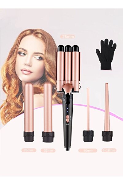 Arabest Curling Iron - 3 Barrel Hair Crimper Iron - 5 in 1 Curling Wand Hair ...