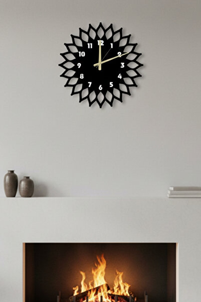 Grandmix Ceas de perete din metal cu tematică solară Ceas estetic cu mecanism...