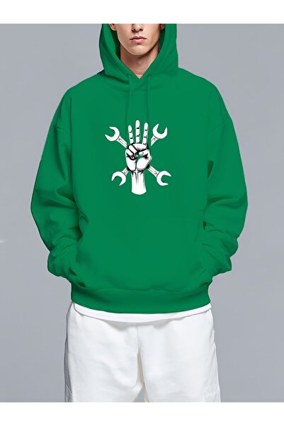 MIXSNOW يد تحمل مفاتيح ربط تصنع 3 - سويت شيرت رجالي مطبوع بغطاء رأس رأس وواسع