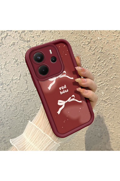 SLIMFELT جراب سيليكون عصري عالي الجودة بلون أحمر داكن متوافق مع هاتف ريدمي نو...