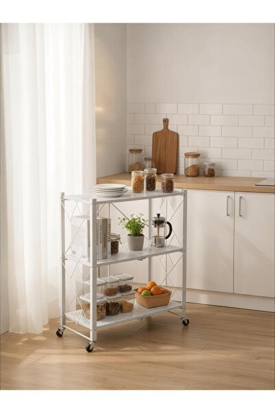 Casco Multi-layer foldable mobile metal storage rack