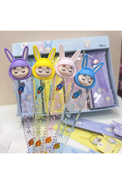 1way Cute cartoon design 3D sleeping rabbit ruler