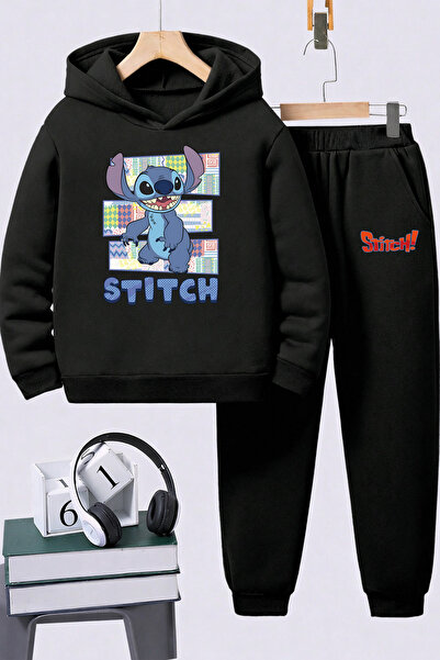 SVART WEAR Дитячий комплект преміум-светшотів з принтом Stitch, 2 предмети, х...