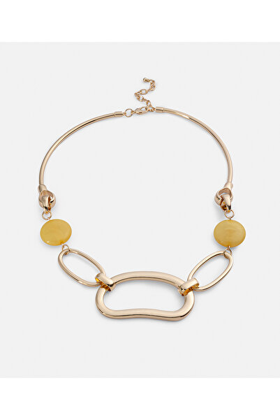 İpekyol Reçineli iç içe geçmiş plaka kolye