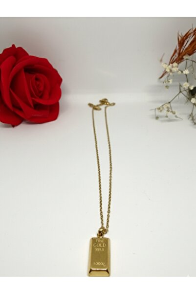 BANEDETTA Külçe Model Kolye Gold Renk Fine Gold