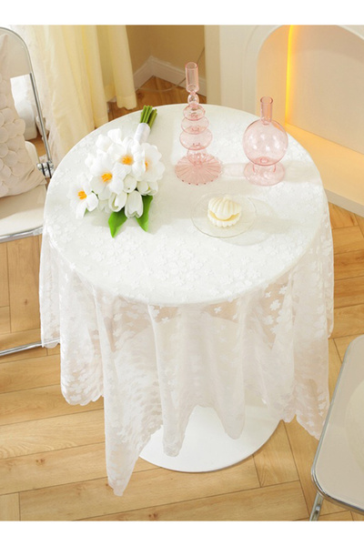 Generic Lace Tablecloth,Small Table Cloth - Crochet Tablecloths for Round Coffee Table 90 x 90cm