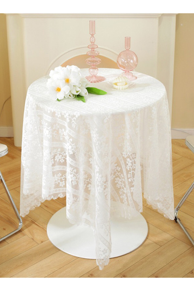 Generic Lace Tablecloth,Small Table Cloth - Crochet Tablecloths for Round Coffee Table 90 x 90cm