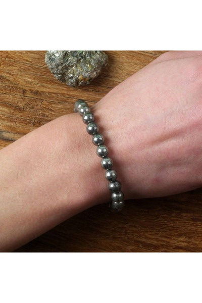 Choice سوار ثروة من حجر البيريت والشاليريت، مصنوع يدويًا، قطع غير منتظم، مناس...