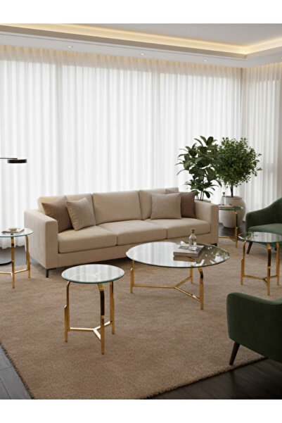 Bec4 Glass table set – five pieces – unique geometric design