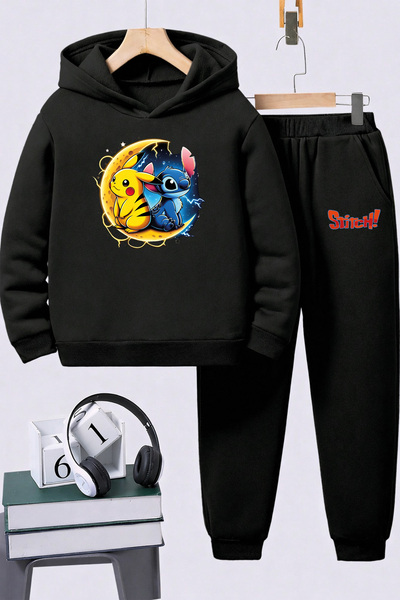 SVART WEAR Stitch cu imprimeu Set de tricou hanorace premium pentru copii, se...