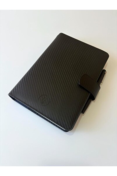 ENG LEATHER Saffiano Leather Collection A5 Notebook & Pencil Case Carbon