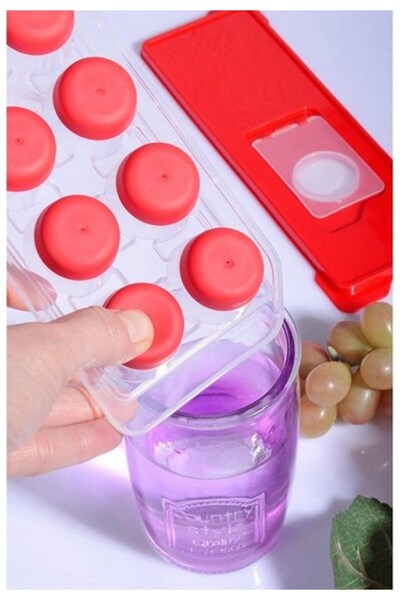 Vioma Aksesuar قالب ثلج بغطاء غير لاصق - سهل الاستخدام بالبصمة (953)