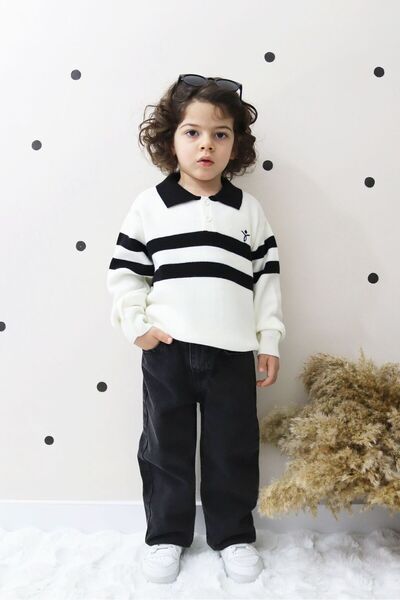 DUDOR KİDS Boys' Denim Pants and Knitwear Sweater Double Set - Holiday-Style