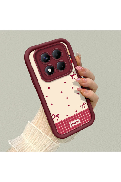 SLIMFELT جراب سيليكون أنيق عالي الجودة بلون أحمر داكن لهاتف ريدمي نوت 14 برو ...