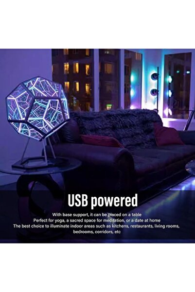 Generic Acogedor Infinite Dodecahedron 3D Cube Light, LED Desk, Gaming Light,...