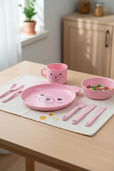 Miniso Sevimli Evcil Hayvan Serisi 5 Parça Çatal Kaşık Bıçak Seti