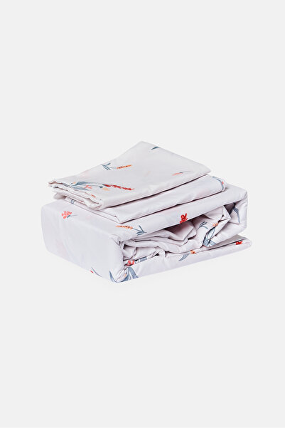 NANETTE LEPORE Queen 3 Pcs Floral Print Soft And Rich Flat Sheet Set, White