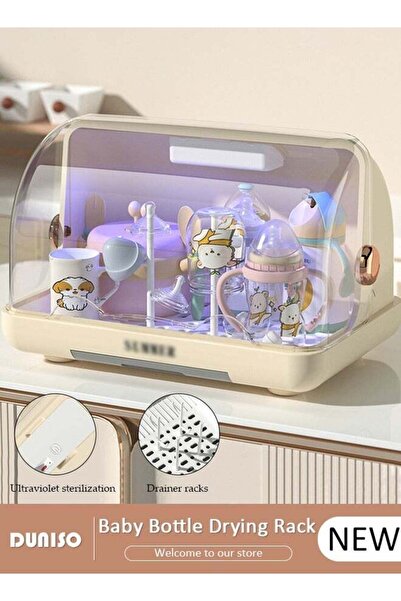 DOMEET رف تجفيف زجاجات الأطفال، وحدة تخزين رأسية لزجاجات الأطفال مع غطاء مضاد...