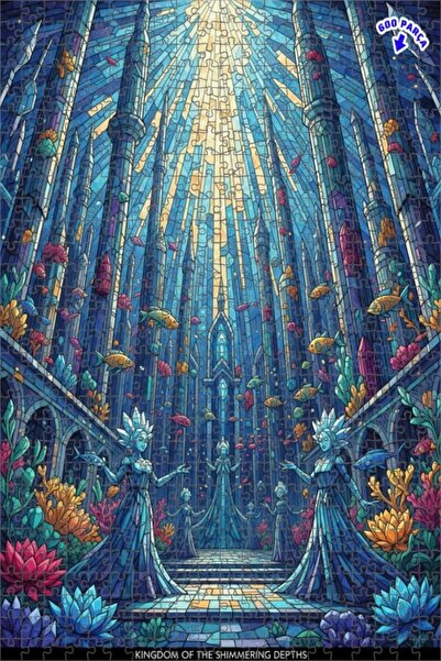 Teona Ahşap لغز خشبي بإطار مزدوج الطبقات بتصميم فني فسيفسائي يشبه مملكة تحت ا...