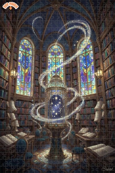 Teona Ahşap لغز خشبي مؤطر ذو طبقتين من مكتبة ماجيكال جلوب الغامضة 500 قطعة 50x30