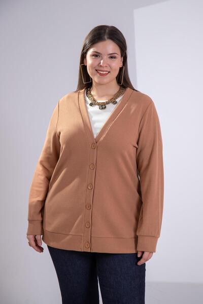 Roxxlen Великий розмір, трикотажний кардиган з ґудзиками