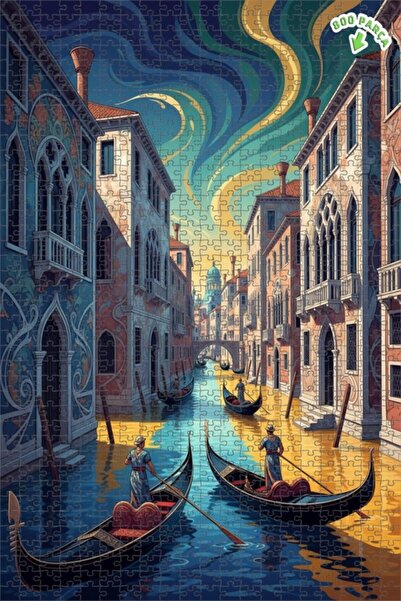 Teona Ahşap لغز خشبي مؤطر بطبقتين بمظهر قنوات البندقية المائية 800 قطعة 70×50