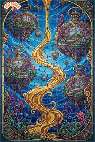 Teona Ahşap لغز خشبي على شكل برج ساعة بطبقتين مع إطار 150 قطعة 20×30