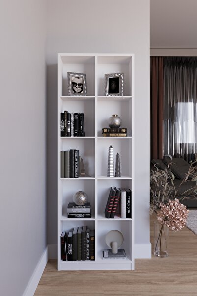 Haus Modüler Piramit Kitaplık Beyaz