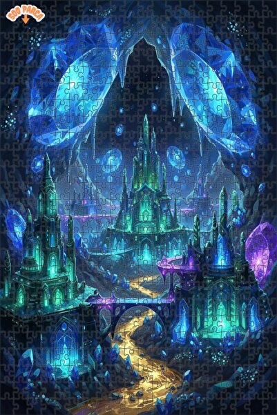 Teona Ahşap لغز خشبي مؤطر ذو طابقين بمظهر ألوان مائية من كريستال شاتو، 500 قط...