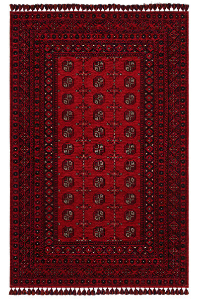 Eko Halı EKO BUHHARİİ Afgan desenli makine halısı, hav vermeyen kaymaz tabanlı