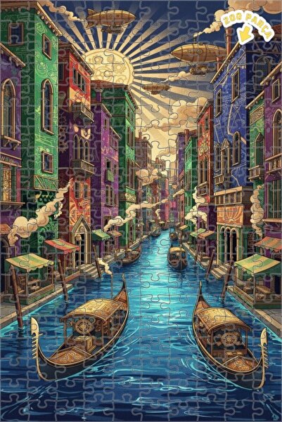 Teona Ahşap لغز خشبي بإطار مزدوج الطبقات من ستيمبانك فينيسيا كانالز 200 قطعة ...