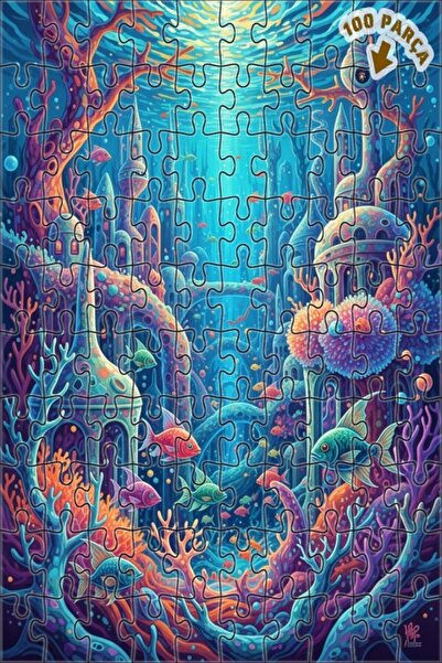 Teona Ahşap لغز خشبي مؤطر من طبقتين بتصميم قلعة الغواصة الفنية الرائعة 100 قط...