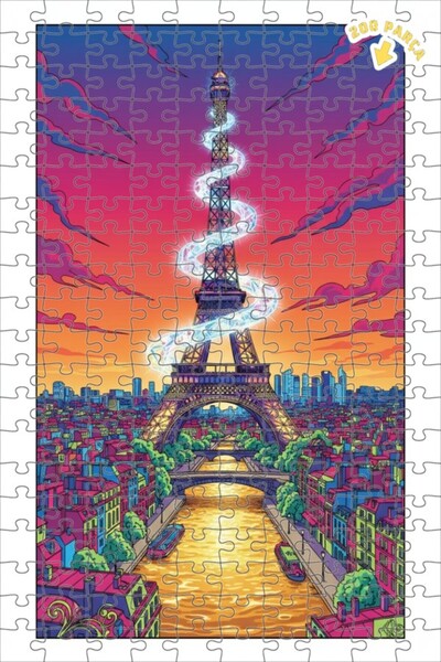 Teona Ahşap لغز خشبي بإطار مزدوج الطبقات من ماجيكال باريس لايت، 200 قطعة، 25×35