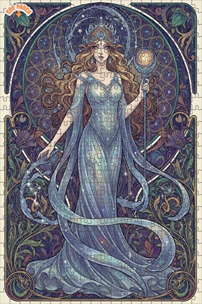 Teona Ahşap لوحة زيتية لملكة السماء بتصميم آرت نوفو ذات طابقين، لغز خشبي مؤطر...