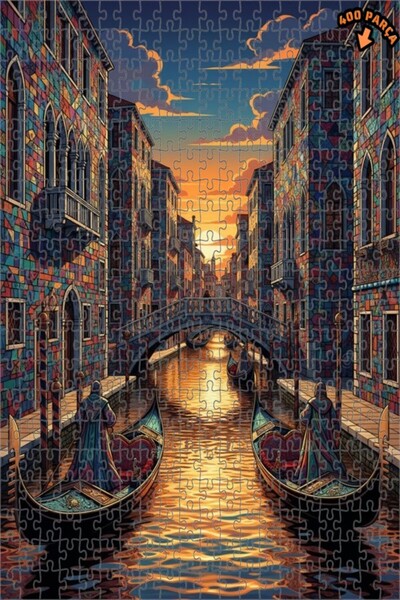 Teona Ahşap لغز خشبي بإطار ذو طابقين بمظهر فسيفساء فينيسيا الخيالية 400 قطعة ...