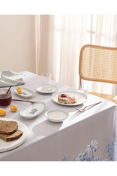 Madame Coco Marcel 26 Parça Kahvaltı Takımı - Mavi/Beyaz