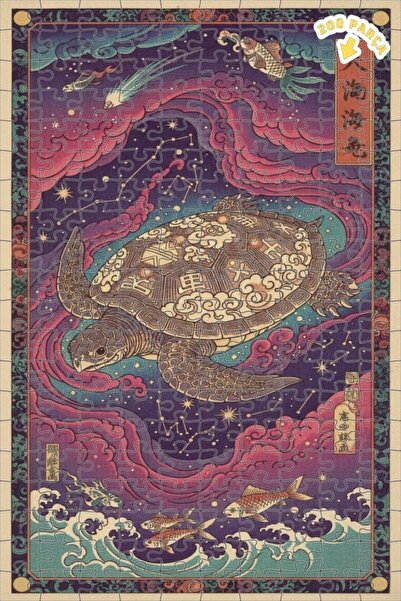 Teona Ahşap لغز خشبي بإطار مزدوج الطبقات بتصميم السلاحف الكبيرة في الرحلة الك...