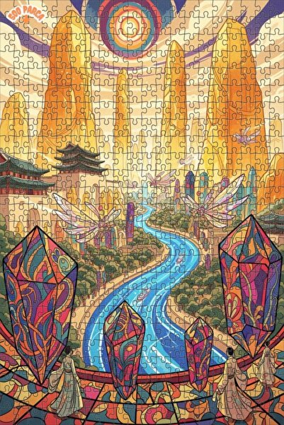 Teona Ahşap لغز خشبي رائع من كريستال فالي سوريال آرت ذو طبقتين مؤطرتين 500 قط...