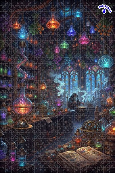 Teona Ahşap لغز معمل الإكسير السحري، لوحة خشبية مؤطرة بطبقتين بمظهر زيتوني، 6...