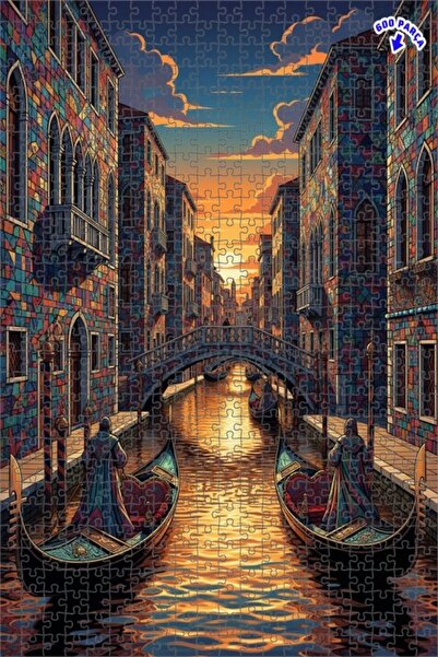 Teona Ahşap لغز خشبي بإطار ذو طابقين بمظهر الفسيفساء الخيالية في البندقية 600...