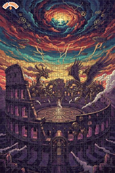 Teona Ahşap لغز خشبي ذو طبقتين من ستيامبنك دراجونز روما أرينا وارزز، 500 قطعة...