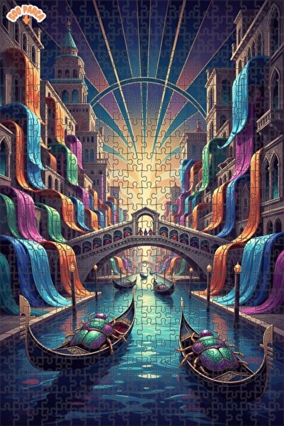 Teona Ahşap ألغاز خشبية رائعة على شكل شلالات ملونة في البندقية مكونة من طابقي...