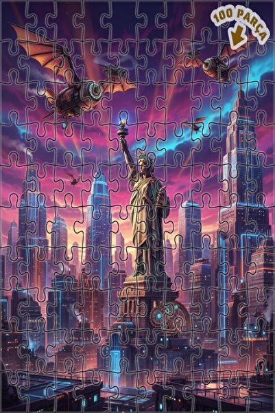 Teona Ahşap لغز خشبي بإطار مزدوج الطبقات بتصميم تمثال الحرية على طراز ستيمبان...