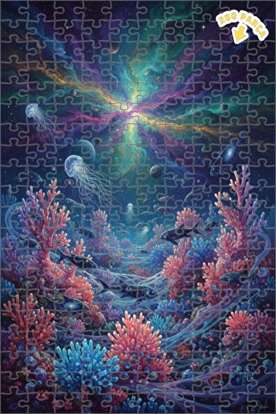 Teona Ahşap لغز خشبي مطبوع عليه فن أسماك المحيط الكوني وقناديل البحر 200 قطعة...