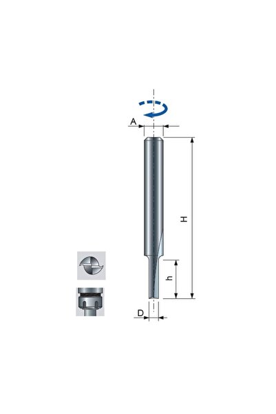 Freud R006M- Φρέζα από συμπαγές καρβίδιο, με δύο ίσιες άκρες, στέλεχος 6 mm, ...