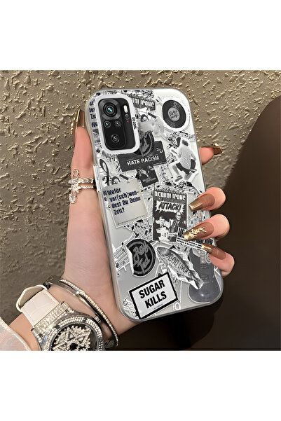 CASEVIBE Redmi Note 10S Uyumlu Amerikalı retro kolaj tarzı desenli sarsıntı ö...