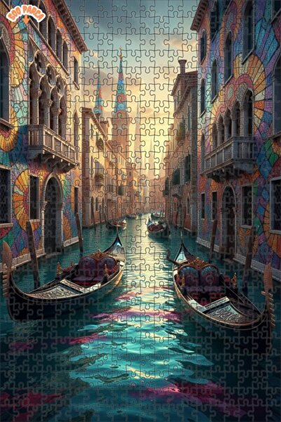 Teona Ahşap لغز خشبي بإطار ذو طابقين بمظهر فسيفساء ملون يصور حب البندقية 500 ...