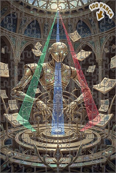 Teona Ahşap لغز خشبي مؤطر بطبقتين بمظهر لوحة زيتية لروبوت المكتبة السحرية 100...