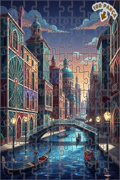 Teona Ahşap لغز خشبي مؤطر بطبقتين من فينيسيا الخيالية 100 قطعة 25×25