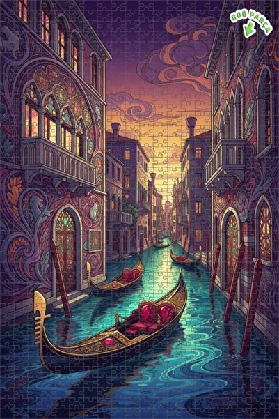 Teona Ahşap لغز خشبي مؤطر بطبقتين لفن الخطوط الخطية لقنوات البندقية 800 قطعة ...